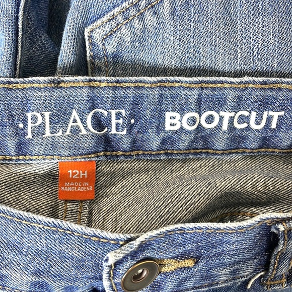 Place Bootcut 100% Cotton Girl’s Blue Denim Jeans Size 12H - Picture 8 of 10